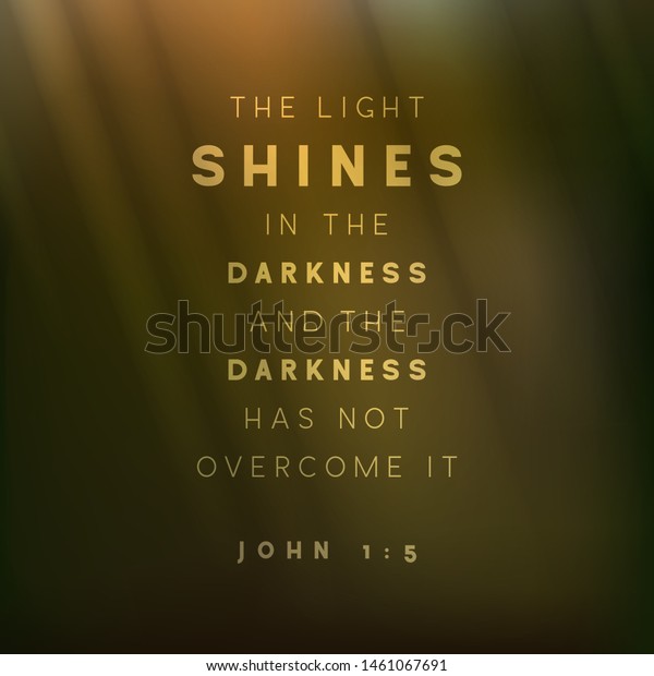 Bible Quote Light Shines Darkness Darkness Stock Vector Royalty Free