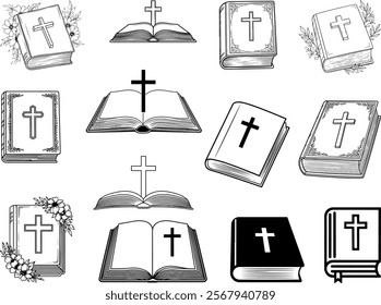 Bible silhouette on white background