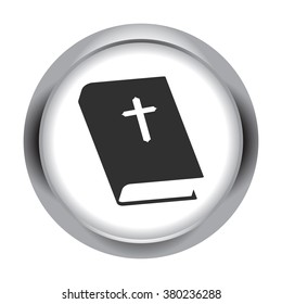 Bible simple icon on grey round background