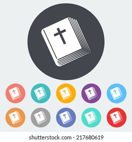 Bible. Single flat icon on the circle. Vector illustration.