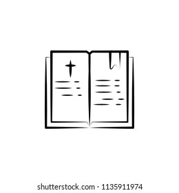 Bible sketch illustration. Element of wedding icon for mobile concept and web apps. Sketch style Bible icon can be used for web and mobile on white background