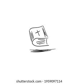 Bible sketch with shadow on white background