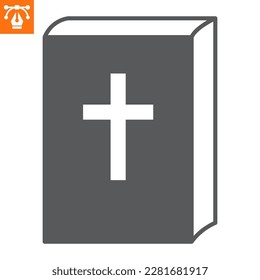 Bible solid icon, glyph style icon for web site or mobile app, book and easter, bible vector icon, simple vector illustration, vector graphics with editable strokes.