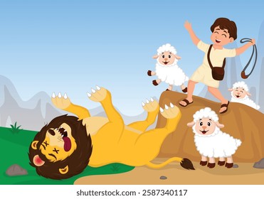 Bible story David defeats the lion