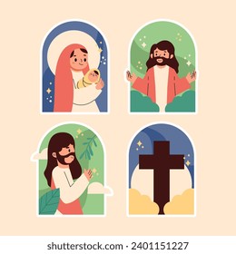 Bible Story Jesus and Mary Sticker