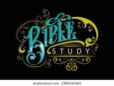 BIBLE STUDY word lettering custom style