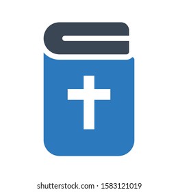 bible vector glyph color icon 