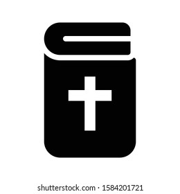 bible vector glyph flat icon 