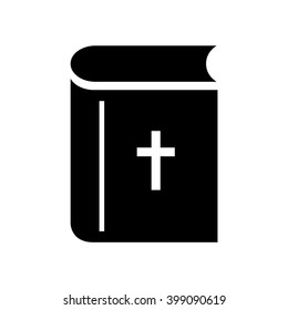 Bible. Vector icon. Black and white illustration.