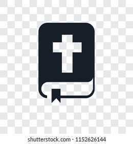 Bible vector icon isolated on transparent background, Bible logo concept