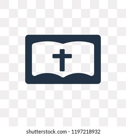 Bible vector icon isolated on transparent background, Bible transparency concept can be used web and mobile