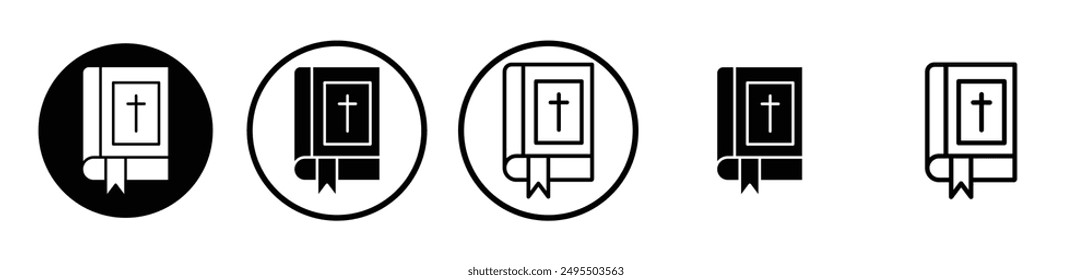 Bibelvektorsymbol in schwarz-weißer Farbe.