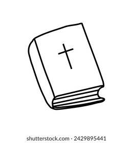 Bible vector illustration in doodle style.