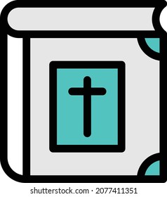 ilustración de vector biblia aislada en un fondo transparente. iconos vectoriales de color para el concepto o los gráficos web.