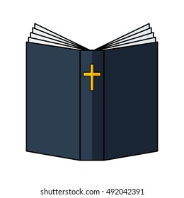 Bible Vector illustration. Religion icon. Silhouette. Flat style.