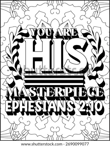Bible Verse Coloring Page for Adults. Holy Christian Bible Quote Coloring Page.