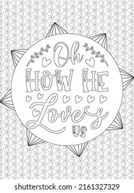 Bible verse coloring page. Vector Lettering and flowers for coloring book