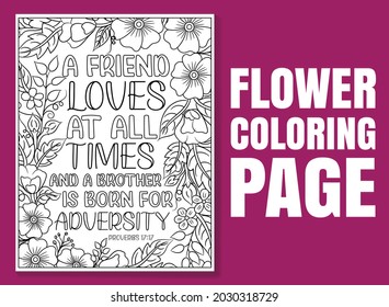 Bible Verse Coloring Pages, Christian religious typography coloring page for children and adults. Bible Verse Coloring Pages Inspiration Quotes.