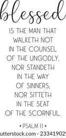 Bible Verse print, scripture quote, Christian banner, vector illustration