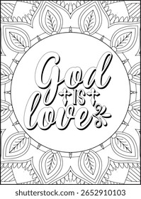Bible Verse Quote Coloring Page for Adults. Christian Holy Quote Coloring Page