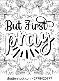 Bible Verse Quote Coloring Page for Adults. Holy Bible Quote Mandala Coloring Page