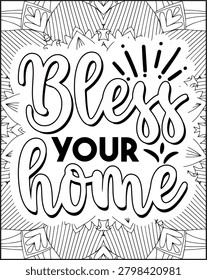 Bible Verse Quote Coloring Page for Adults. Holy Bible Quote Mandala Coloring Page