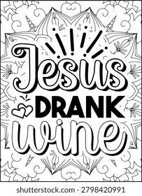 Bible Verse Quote Coloring Page for Adults. Holy Bible Quote Mandala Coloring Page