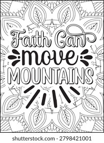Bible Verse Quote Coloring Page for Adults. Holy Bible Quote Mandala Coloring Page