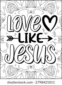 Bible Verse Quote Coloring Page for Adults. Holy Bible Quote Mandala Coloring Page