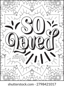 Bible Verse Quote Coloring Page for Adults. Holy Bible Quote Mandala Coloring Page