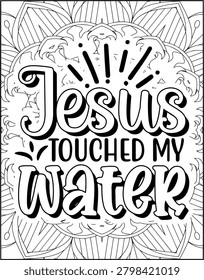 Bible Verse Quote Coloring Page for Adults. Holy Bible Quote Mandala Coloring Page