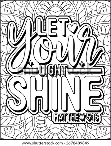 Bible Verse Quote Coloring Page for Adults. Christian Bible Coloring Page