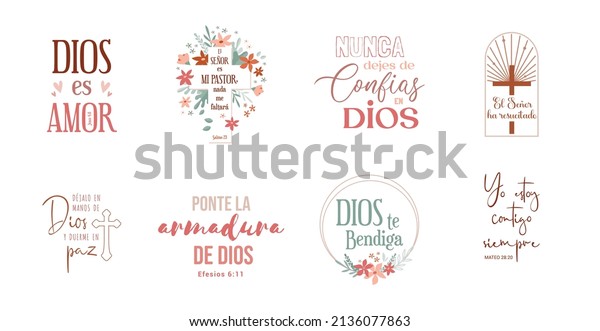 Bible Verse, religion phrase in\
Spanish. Good for t shirt print, poster, card, and gift design.\
Bible verse. Christian religious quote for Easter religious\
holiday.