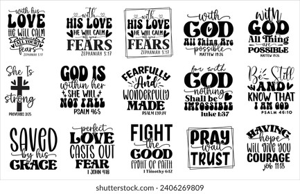 Bible Verse T shirt Design, Bible Verse Design Template, Bible Verse Design Bundle.