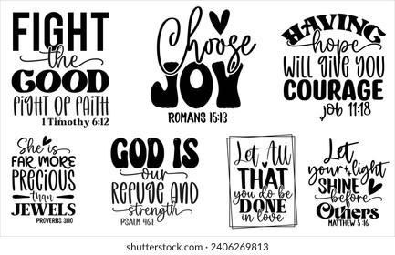 Bible Verse T shirt Design, Bible Verse Design Template, Bible Verse Design Bundle.