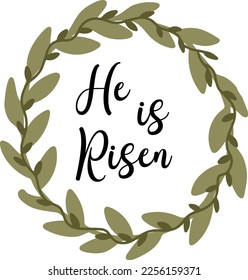 Bible verse vector, He is Risen text, Easter bible verse illustration, Easter bible quote, Easter vector illustration, Christian cross, Scripture quote, Cross vector