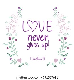Bible versus, quote with wreath floral design, vector