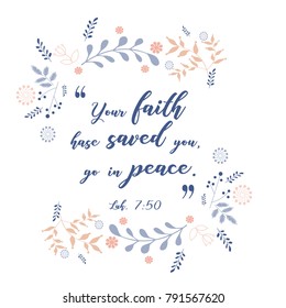 Bible versus, quote with wreath floral design, vector