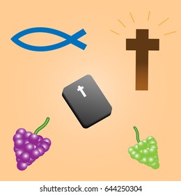 Biblical composition on a beige background