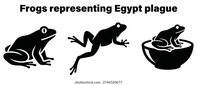 Biblical frogs plague Egypt in stunning black silhouette illustration
