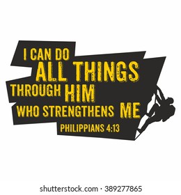 Biblical illustration. I can do all things through Him who strengthens me svg