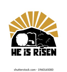 Biblical illustration. Christian art. He is risen.