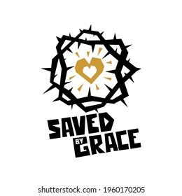 Biblical illustration. Christian art. Saved by Grace.