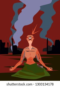 Biblical illustration of the suffering of Job in an engaging flat style