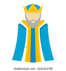 Biblical king icon. Flat illustration of biblical king vector icon for web design