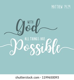 Biblical Phrase Bible Typography Poster God Stock Vector (Royalty Free ...