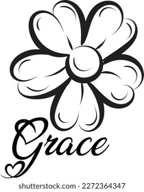 Biblical Phrase with Floral Design. Christian typography for print or use as poster, card, flyer or T shirt