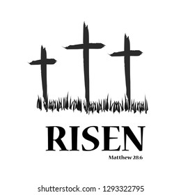 Biblical Phrase, He is risen, typography for print or use as poster, flyer or t shirt 