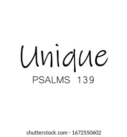 Biblical Phrase from Psalm 139, Unique, Christian faith, typography for print or use as poster, card, flyer or T Shirt