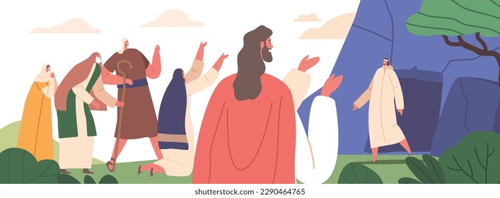 Biblical Story Of The Resurrection Of Lazarus Character, Jesus Raises Lazarus From The Dead, Demonstrating His Power